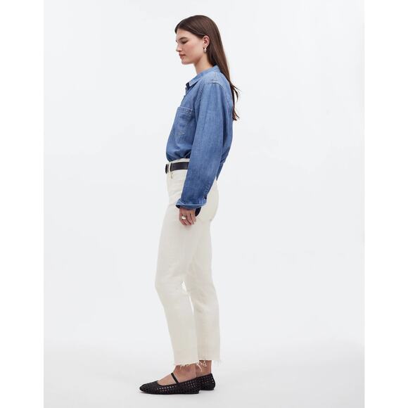 Madewell Women's The Perfect Vintage 90's Straight Leg Jean Tile White Size 28 - Picture 2 of 10